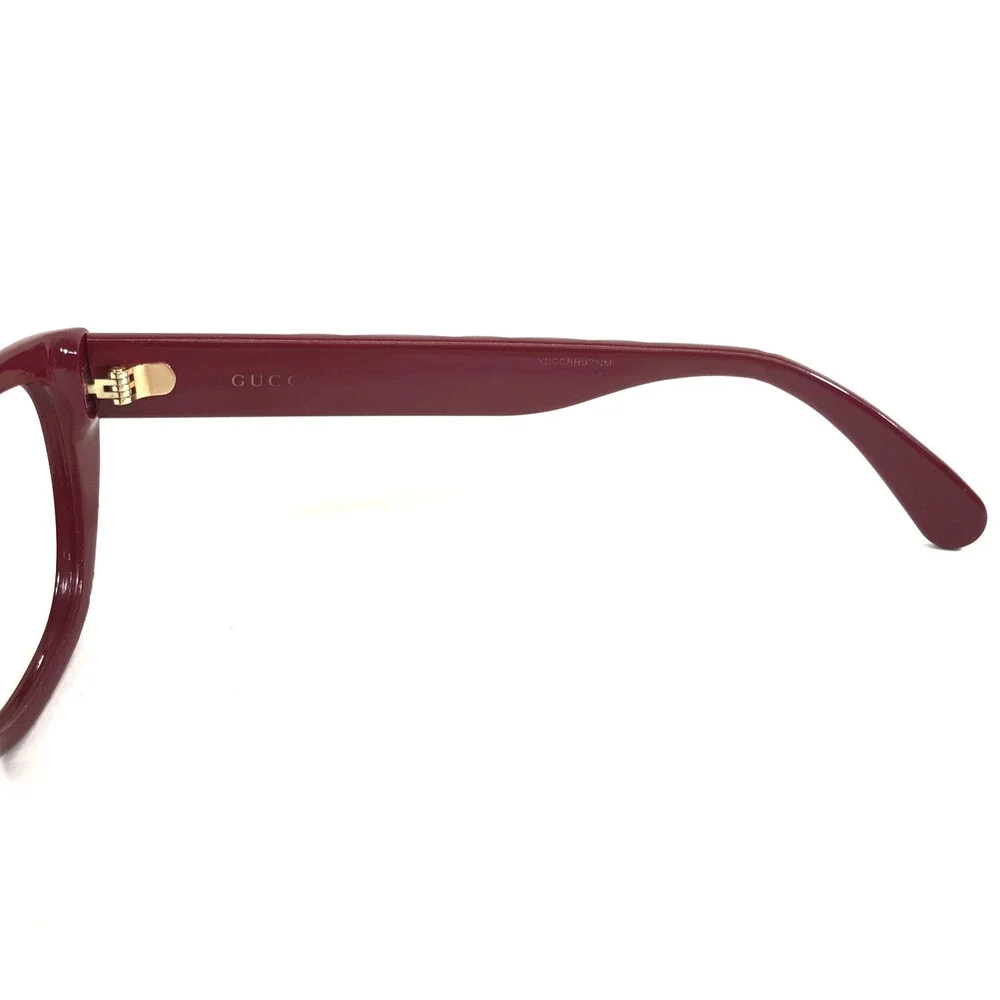 Gucci Eyeglasses Frames GG0813O 003 Polished Red Cat Eye Full Rim 52-17-145